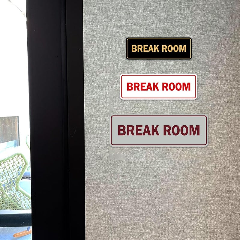 All Quality Standard Break Room Door or Wall Sign - Silver - Large 1 Pack - Image 3